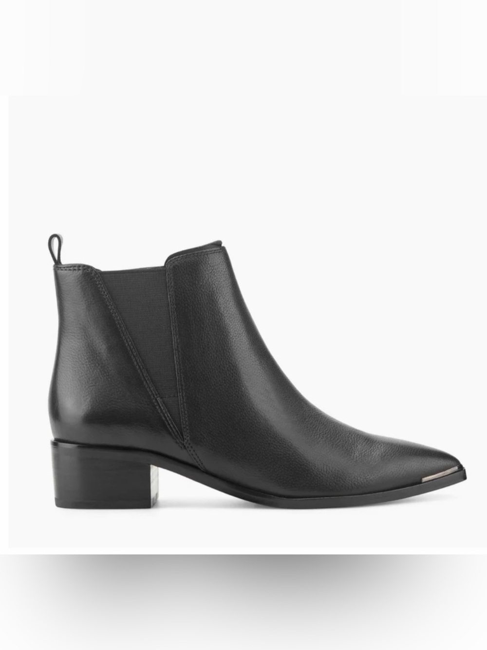 Marc Fisher LTD Yale Pointed Toe Chelsea Bootie – Black Leather, Size 8.5